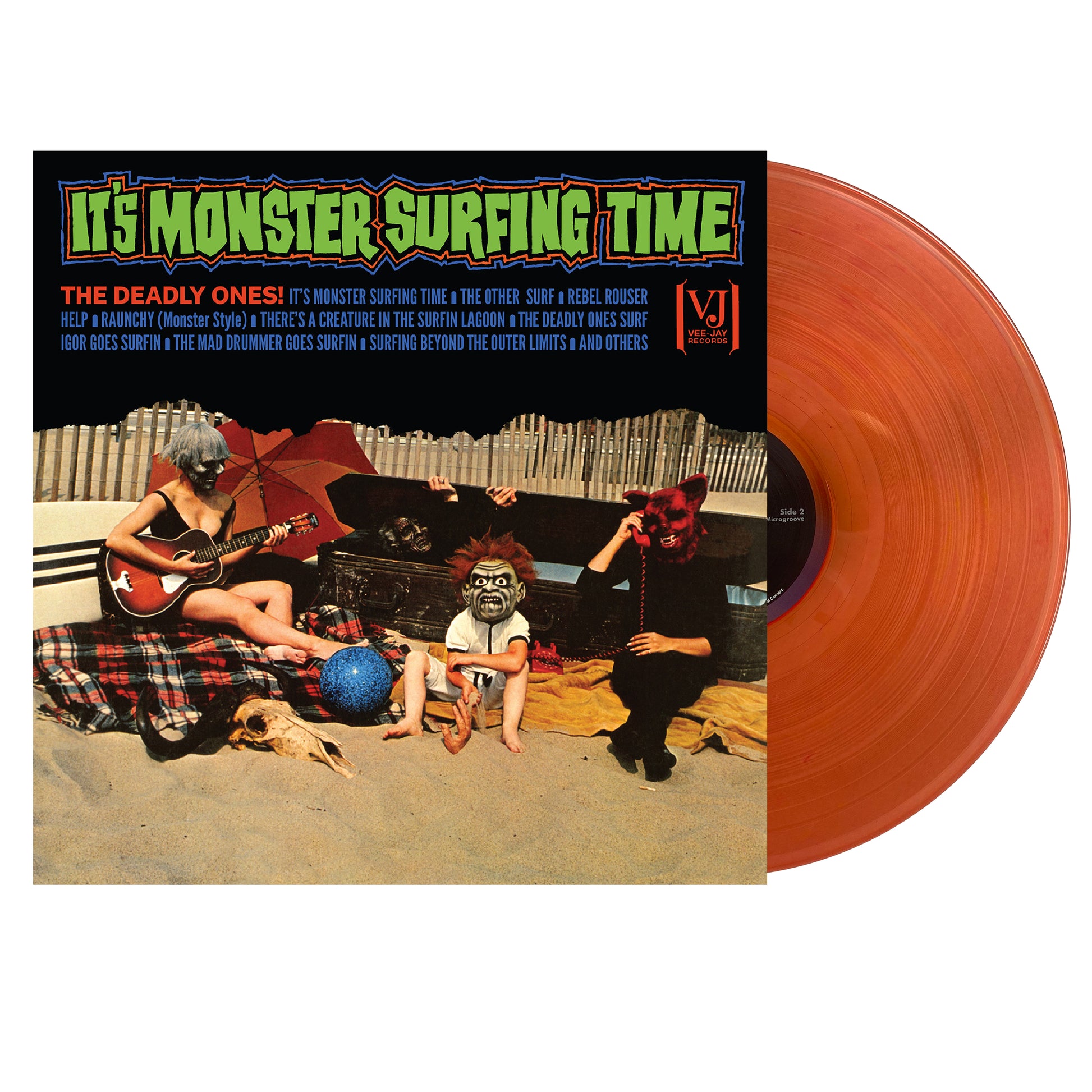 The Deadly Ones It's Monster Surfing Time (All-Analog) Vinyl Halloween Vinyl Record Orange